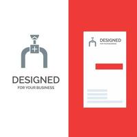 Pipeline Pipe Gas Line Grey Logo Design and Business Card Template vector