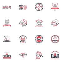 Love You Papa Card Design for Happy Fathers Day Typography Collection 16 Black and Pink Design Editable Vector Design Elements