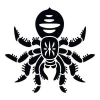 Danger tarantula icon, simple style vector