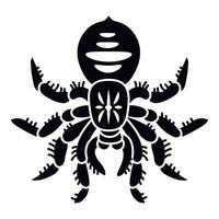 icono de tarántula de peligro, estilo simple vector