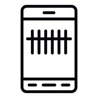 Smartphone qr scanner icon, outline style vector