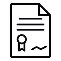 Leasing document paper icon, outline style vector