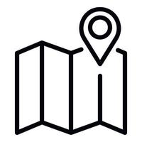 Leasing pin map icon, outline style vector