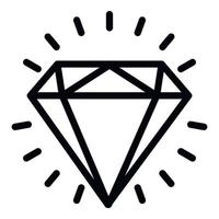 icono de diamante brillante, estilo de contorno vector