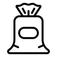 Cotton sack icon, outline style vector