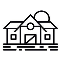 Farmer house icon, outline style vector