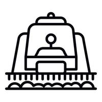 Front side of combine icon, outline style vector