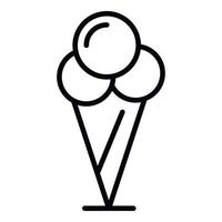 Summer ice cream icon, outline style vector