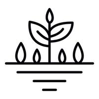 Plant in ground icon, outline style vector