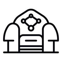 Armchair icon, outline style vector