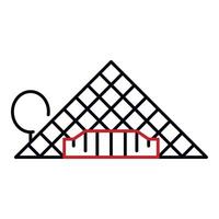 Glass Paris pyramide icon, outline style vector