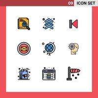 9 Creative Icons Modern Signs and Symbols of text message message direction chat media Editable Vector Design Elements