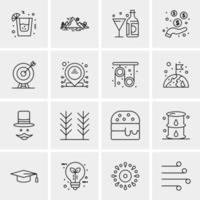 16 iconos de negocios universales vector ilustración de icono creativo para usar en proyectos relacionados con la web y dispositivos móviles