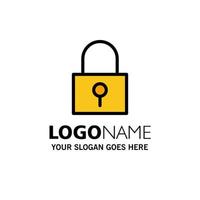Lock Password Password Lock Secure Password Business Logo Template Flat Color vector