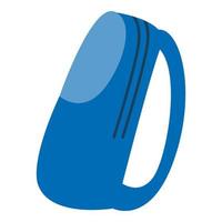 Blue backpack icon, flat style vector