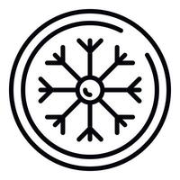 icono de tela de invierno, estilo de contorno vector