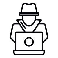 icono de hacker secreto moderno, estilo de esquema vector