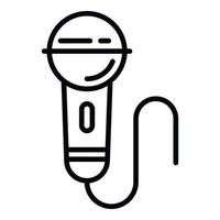 icono de micrófono de karaoke, estilo de esquema vector