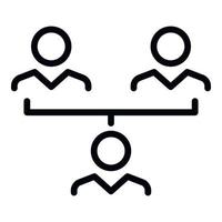 Influence teamwork icon, outline style vector