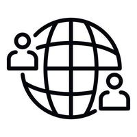 Global advice icon, outline style vector