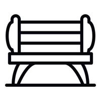 Garden bench icon, outline style vector