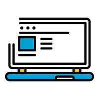 Personal laptop icon, outline style vector