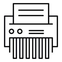 Office shredder icon, outline style vector