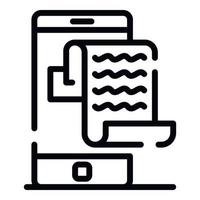 Smartphone advertising icon, outline style vector