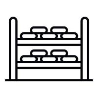 Shelving with cheese icon, outline style vector