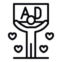 Favorite ad icon, outline style vector