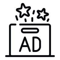 Ad box icon, outline style vector