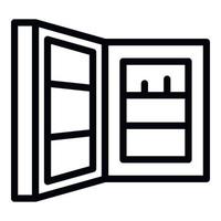Open refrigerator door icon, outline style vector