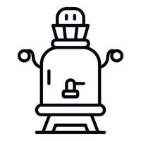 Retro samovar icon, outline style vector