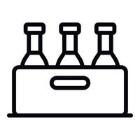 Bottle crate icon, outline style vector