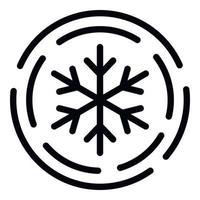 Snowflake in a circle icon, outline style vector