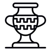 Greek vase icon, outline style vector