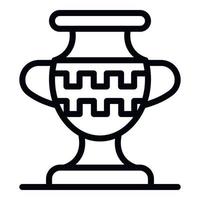 Greek vase icon, outline style vector