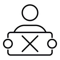 No protest banner icon, outline style vector