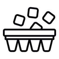 Ice from the refrigerator icon, outline style vector