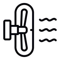 Fan side view icon, outline style vector