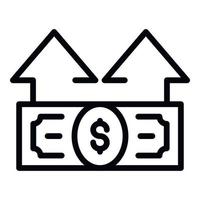 Money banknote investor icon, outline style vector