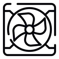 Exhaust fan icon, outline style vector