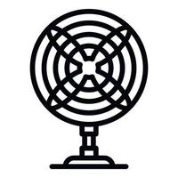 Front view desk fan icon, outline style vector