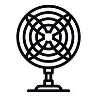 Front view desk fan icon, outline style vector