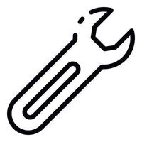 Metal wrench icon, outline style vector