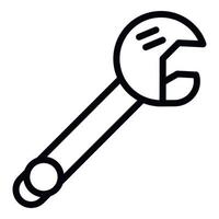 Adjustable wrench icon, outline style vector