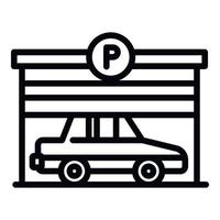 Parking garage icon, outline style vector