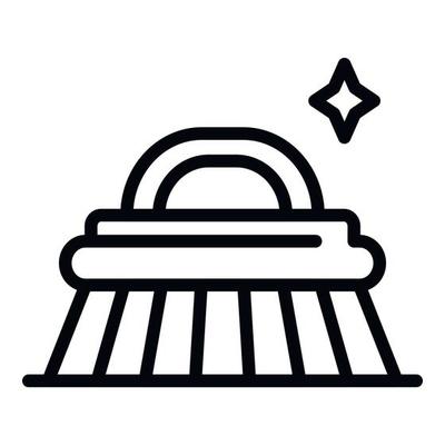 Cleaning brush icon, outline style