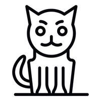 icono de gato enfermo, estilo de contorno vector