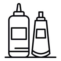 Hair dye bottle icon, outline style vector